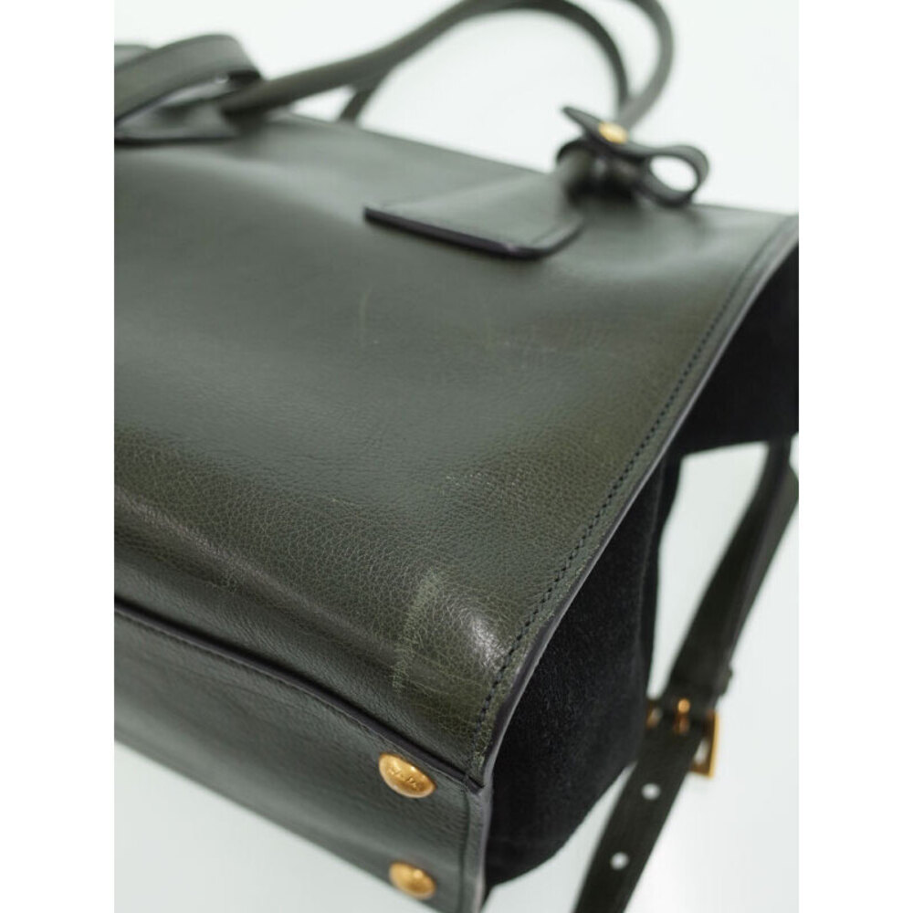 Prada Vitello Daino convertible tote bag Green - Picture 7 of 9